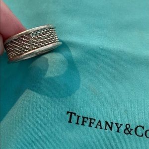 Authentic Tiffany & Co. Wide Mesh Ring - Size 9 (Vintage)